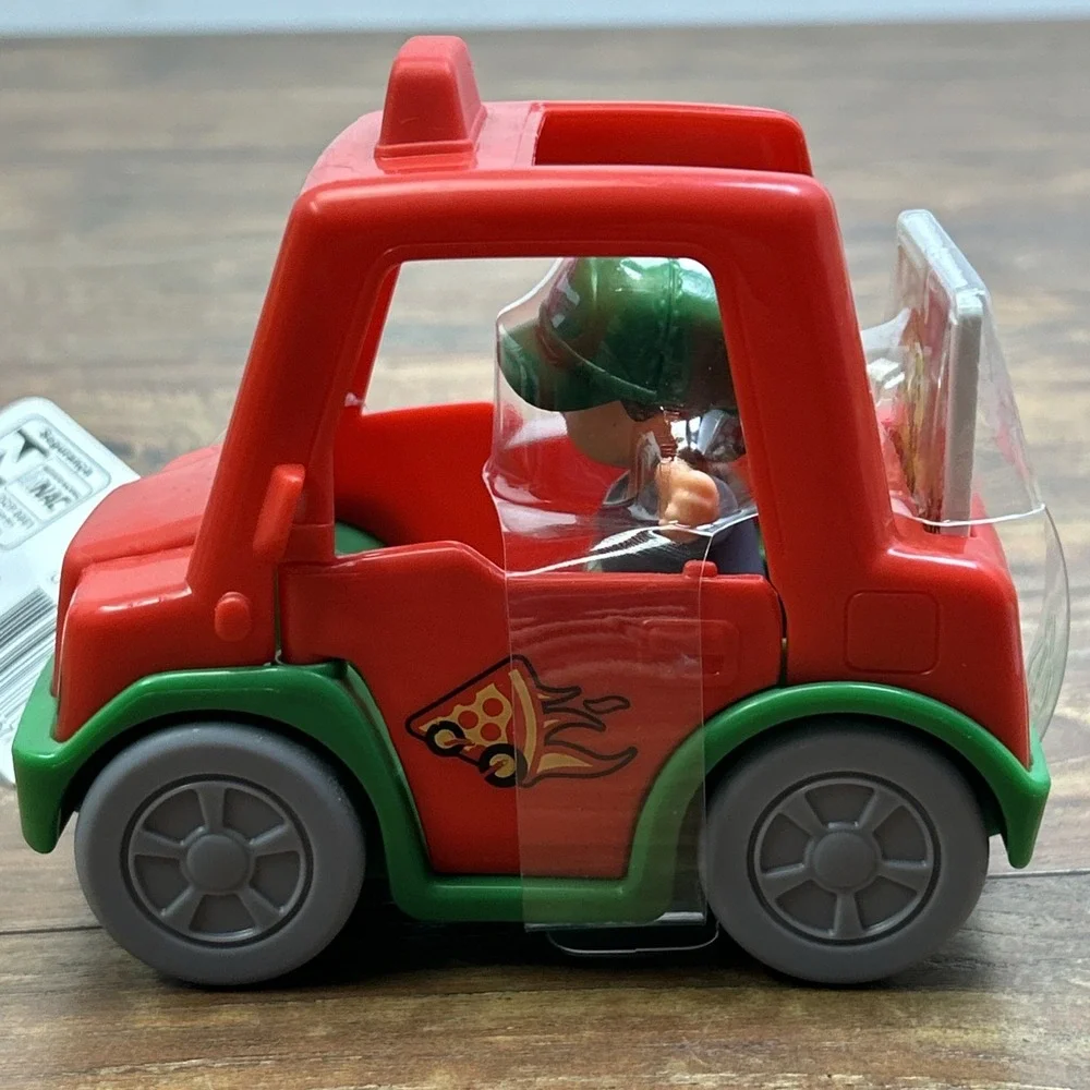 Fisher Price Little People Red Pizza Food Delivery Truck Car Vehicle & Figure